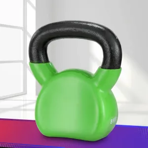 8kg PVC Neoprene Kettlebell Set with Flat Base - Everfit