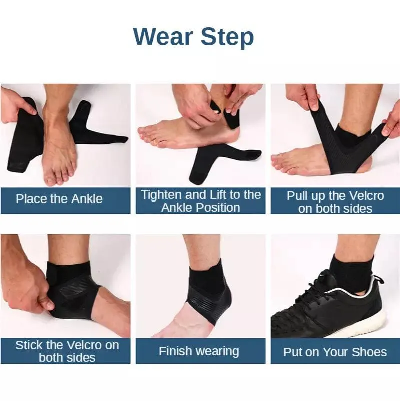 Adjustable Ankle Support Wrap, Foot Protective Sports Ankle Brace, Compression Foot Wrap For Running, Surfing & Exercise