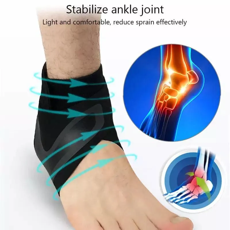 Adjustable Ankle Support Wrap, Foot Protective Sports Ankle Brace, Compression Foot Wrap For Running, Surfing & Exercise