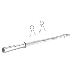 Amazon Brand - Symactive Carbon Steel Straight Barbell Rod For Weights, 3 Ft