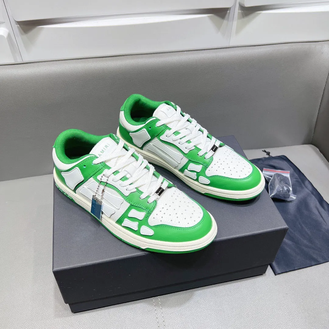 AMR Skel Top Low White and Green Sneakers-154