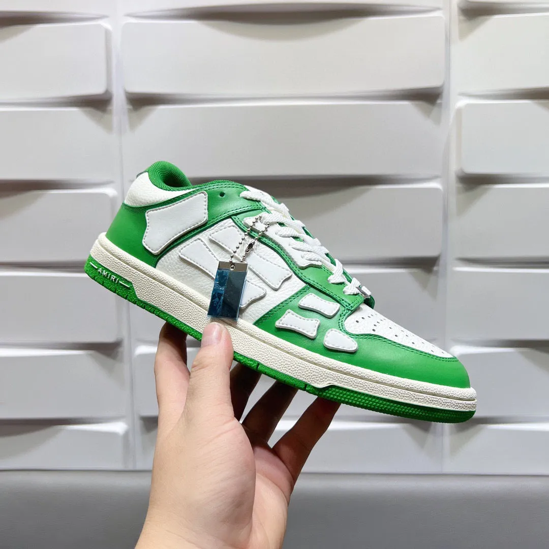 AMR Skel Top Low White and Green Sneakers-154