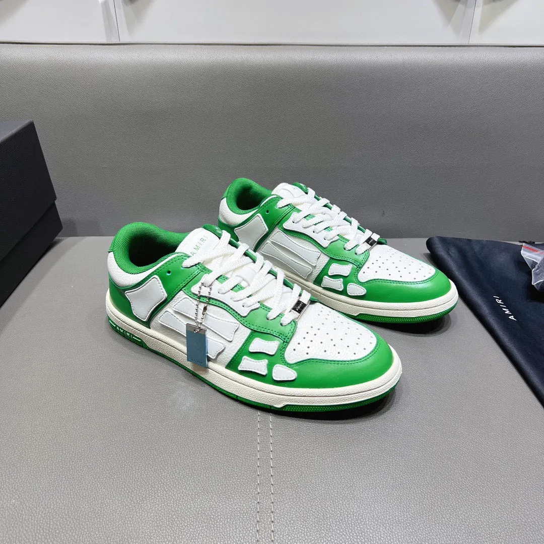 AMR Skel Top Low White and Green Sneakers-154