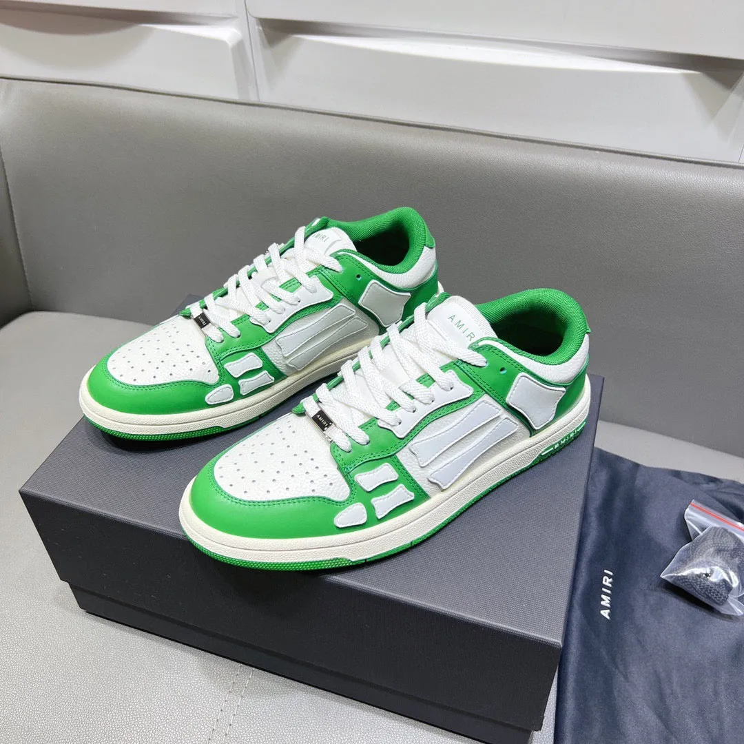 AMR Skel Top Low White and Green Sneakers-154