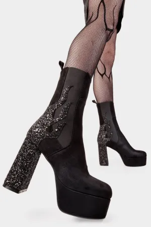 Apparent Lies Platform Calf Boots