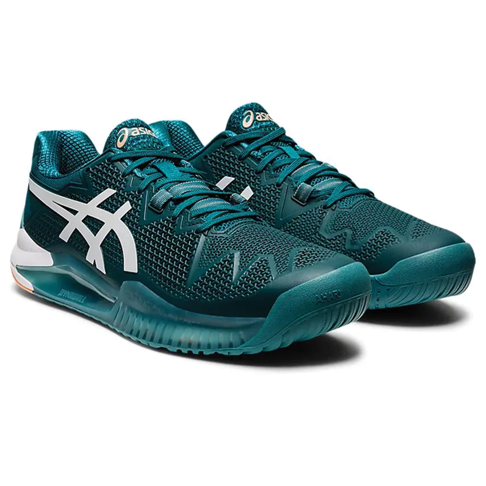 Asics Gel-Resoution 8 Tennis Shoes (Mens) - Velvet Pine/White