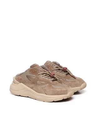 Beige Mesh and Suede Sneakers