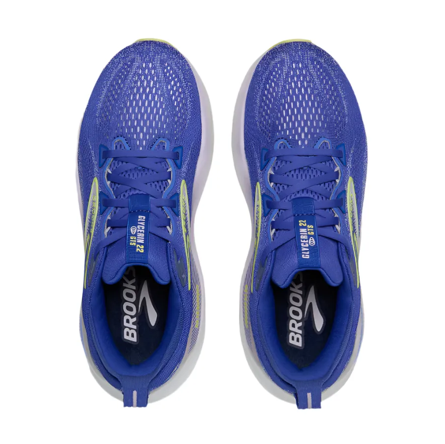 Brooks Womens Trainer Glycerin GTS 22 Amparo Blue/Hyper Iris/Yellow