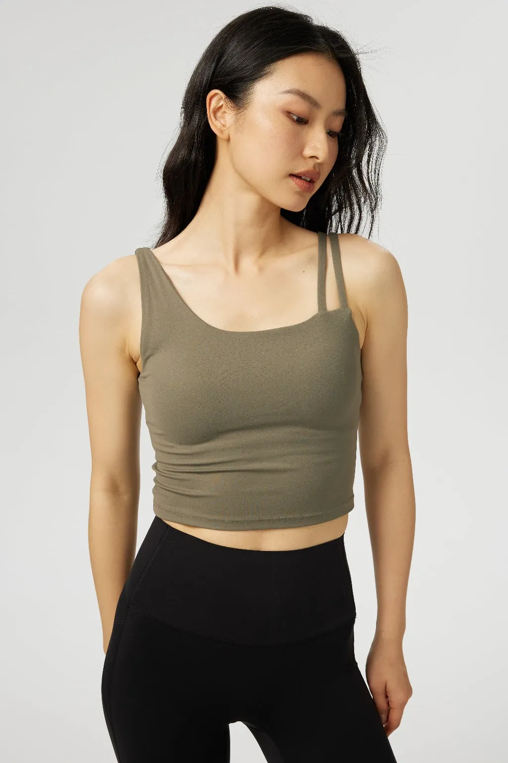 Built-in Padded Asymmetrical Strappy Bra