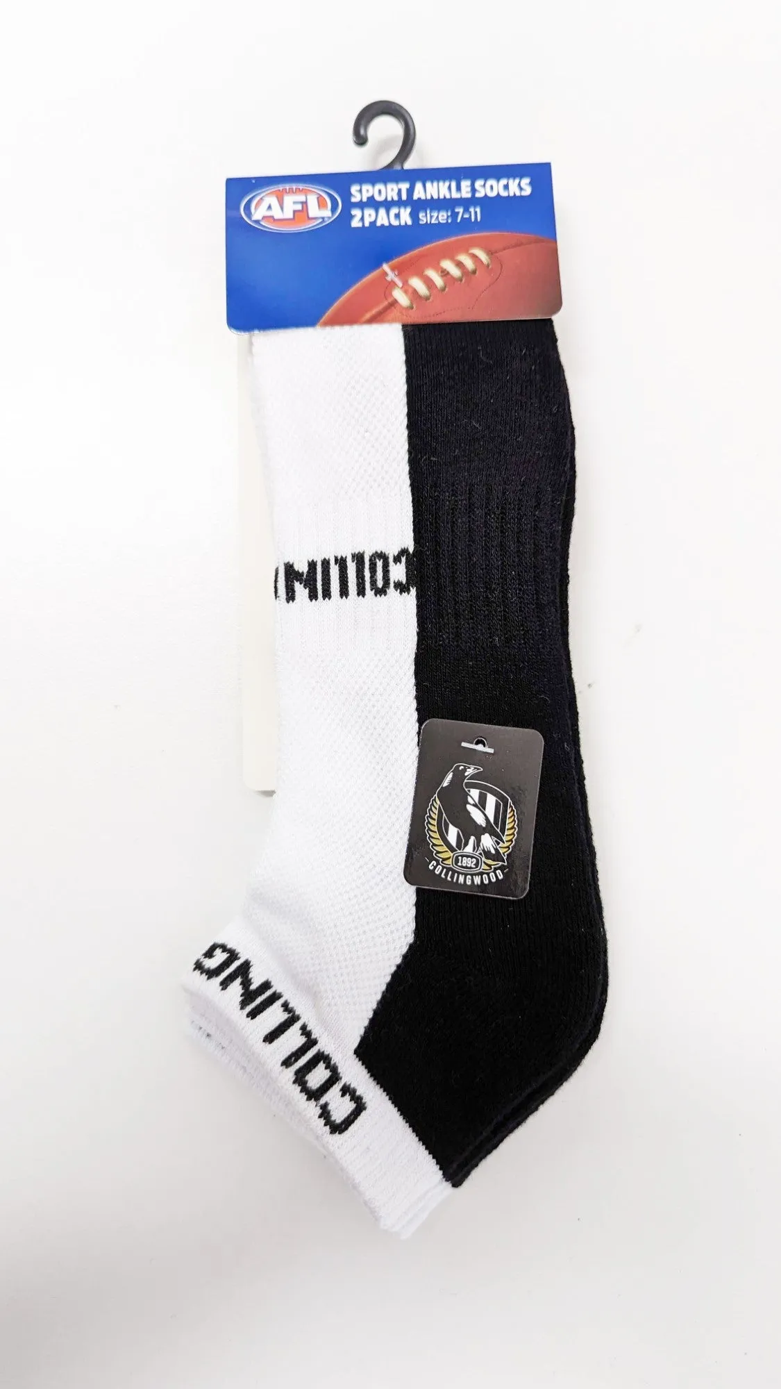 Collingwood Magpies High Performance Sport Ankle Socks 2pk