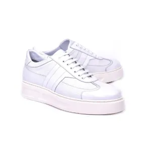 Corrente C0013014-5769 Men's Shoes White Combination Calf-Skin Leather Casual Sneakers (CRT1470)