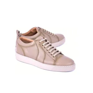 Corrente C0013019-7233 Men's Shoes Taupe Calf-Skin Leather Casual Sneakers (CRT1505)