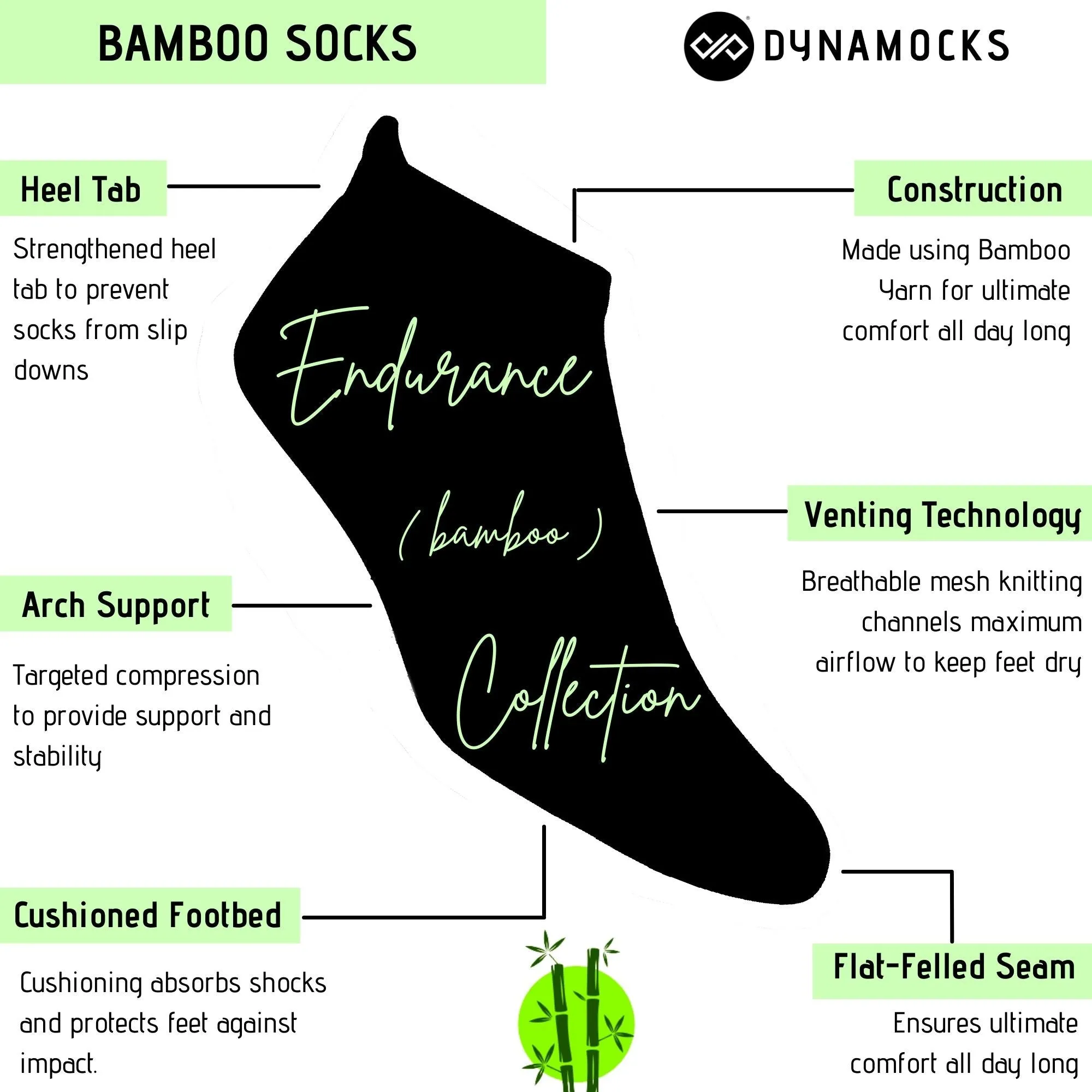 Dual Solid White/Black Bamboo Unisex Ankle Length Socks