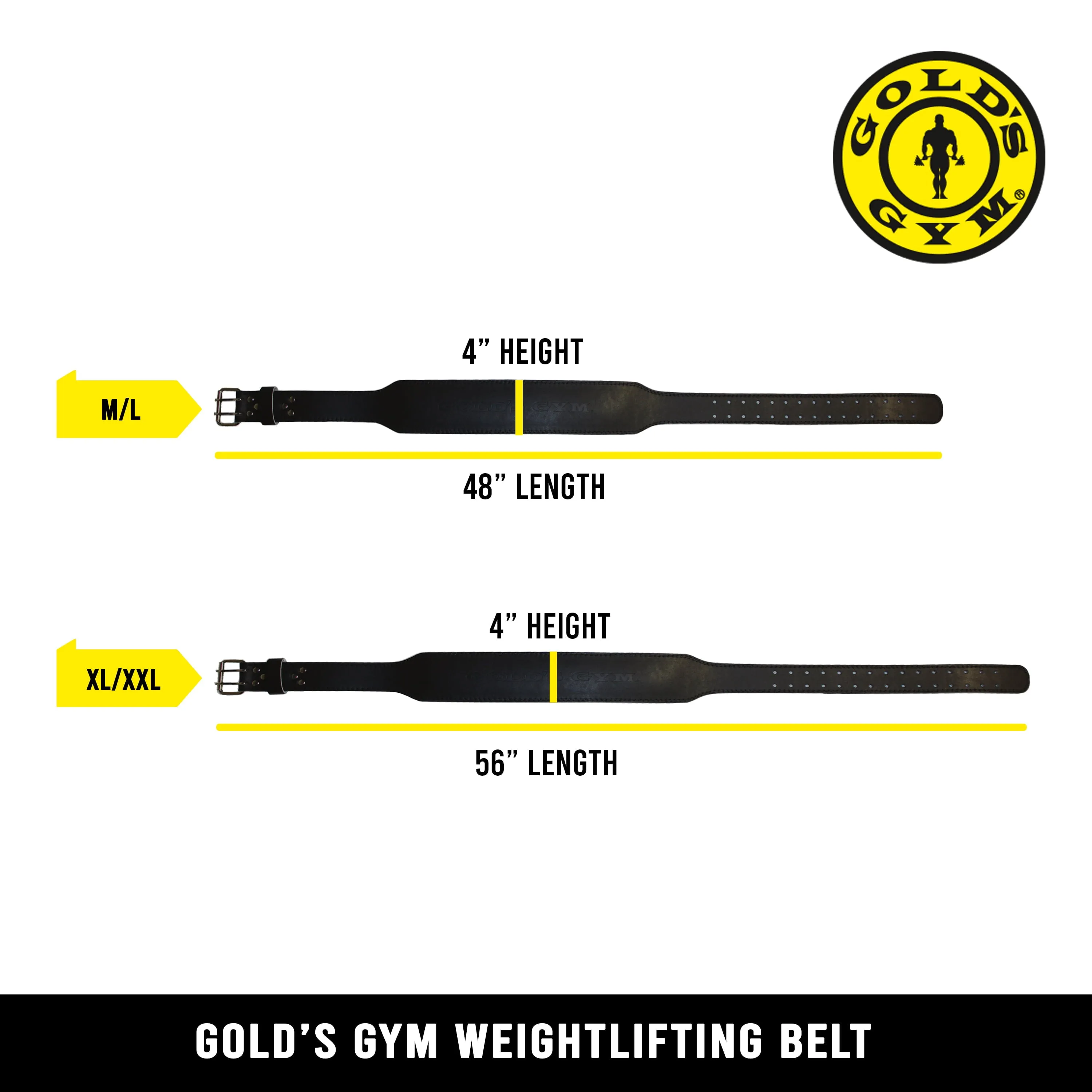 Gold?S Gym Black Weightlifting Belt, Large