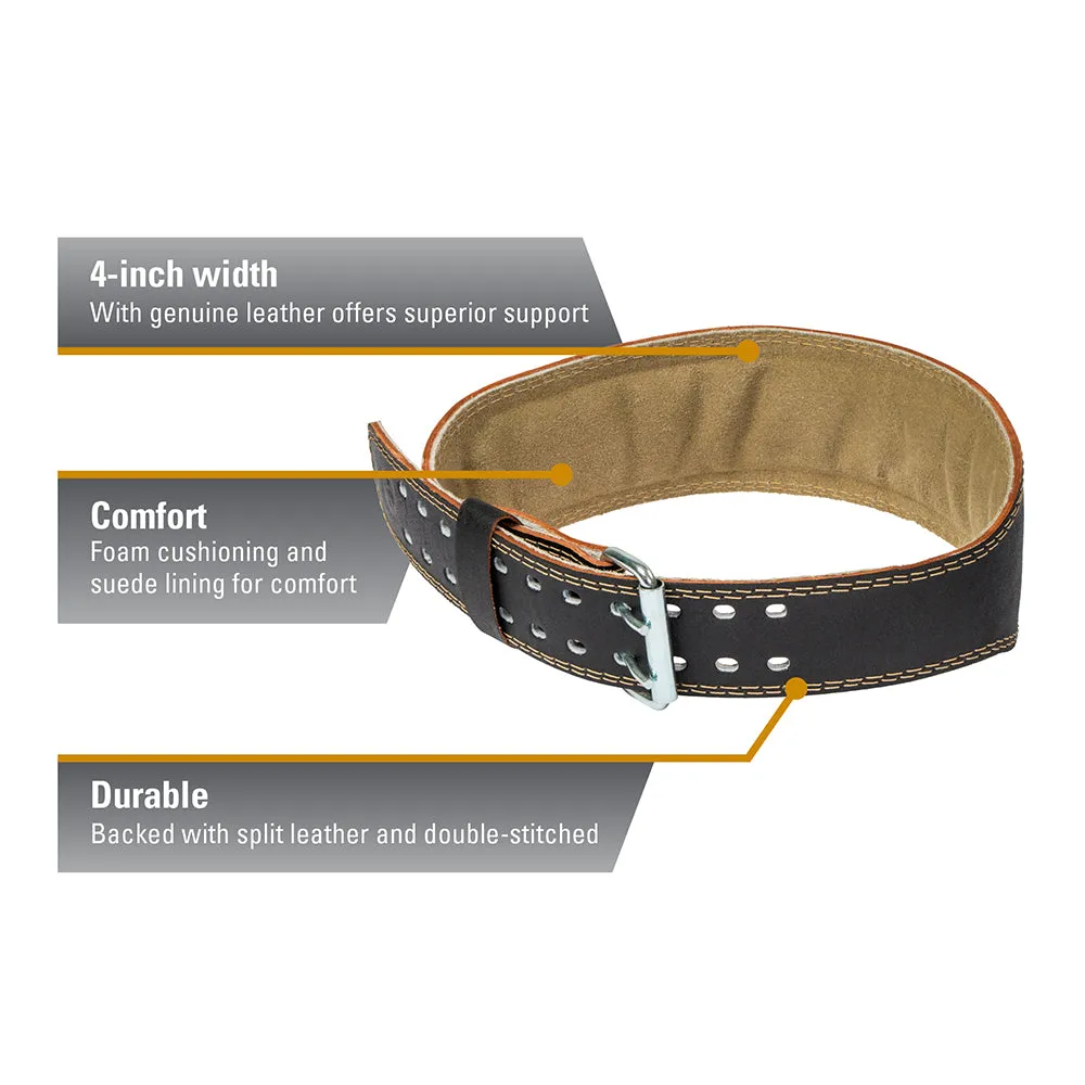 Harbinger 4" Padded Leather Weightlifting Belt