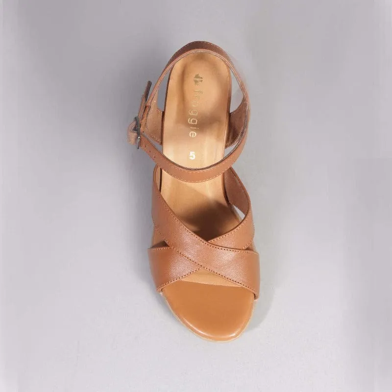 High Heel Slingback in Tan - 12616