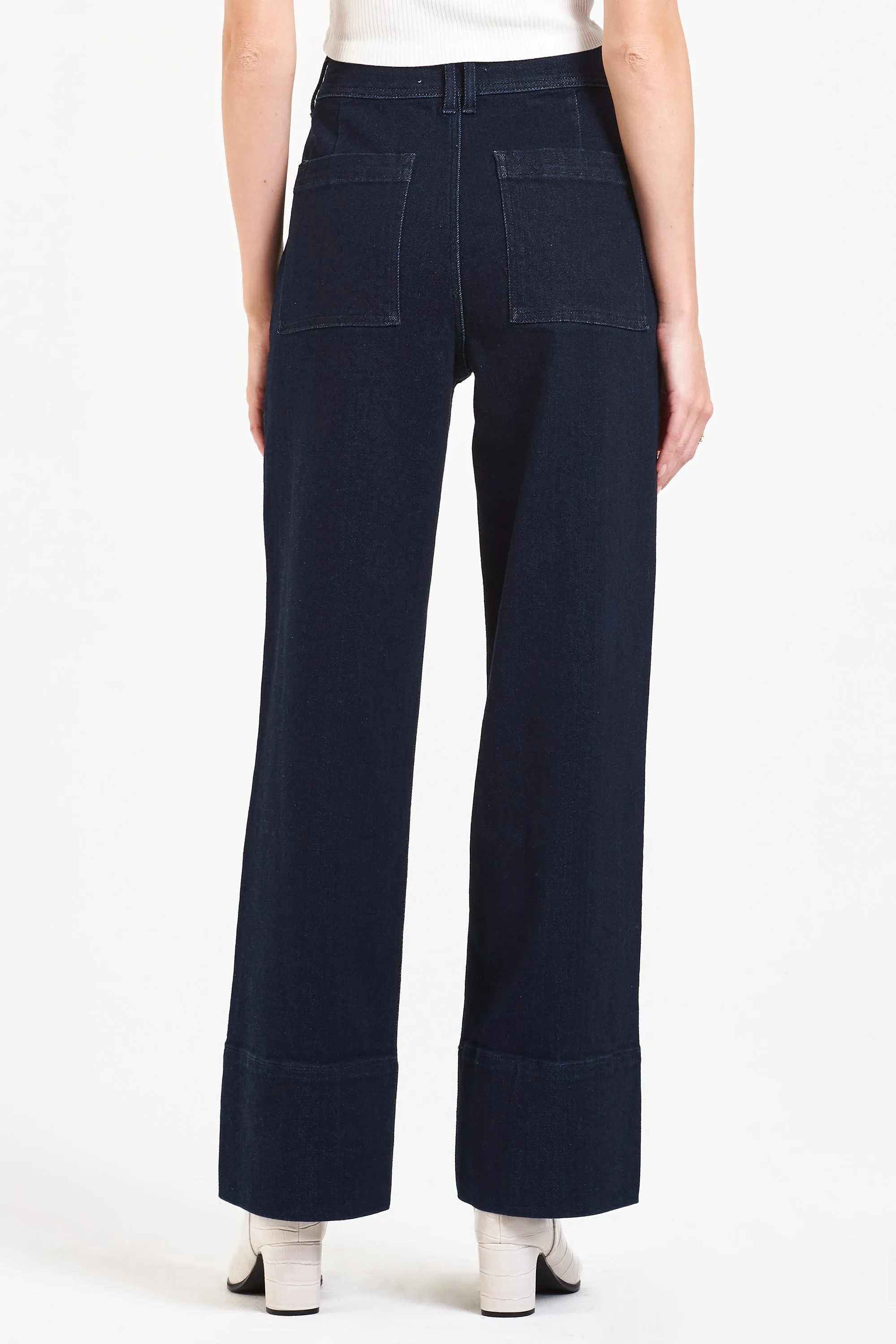 HOLLY SUPER HIGH RISE ANKLE STRAIGHT JEANS DEEP BLUE