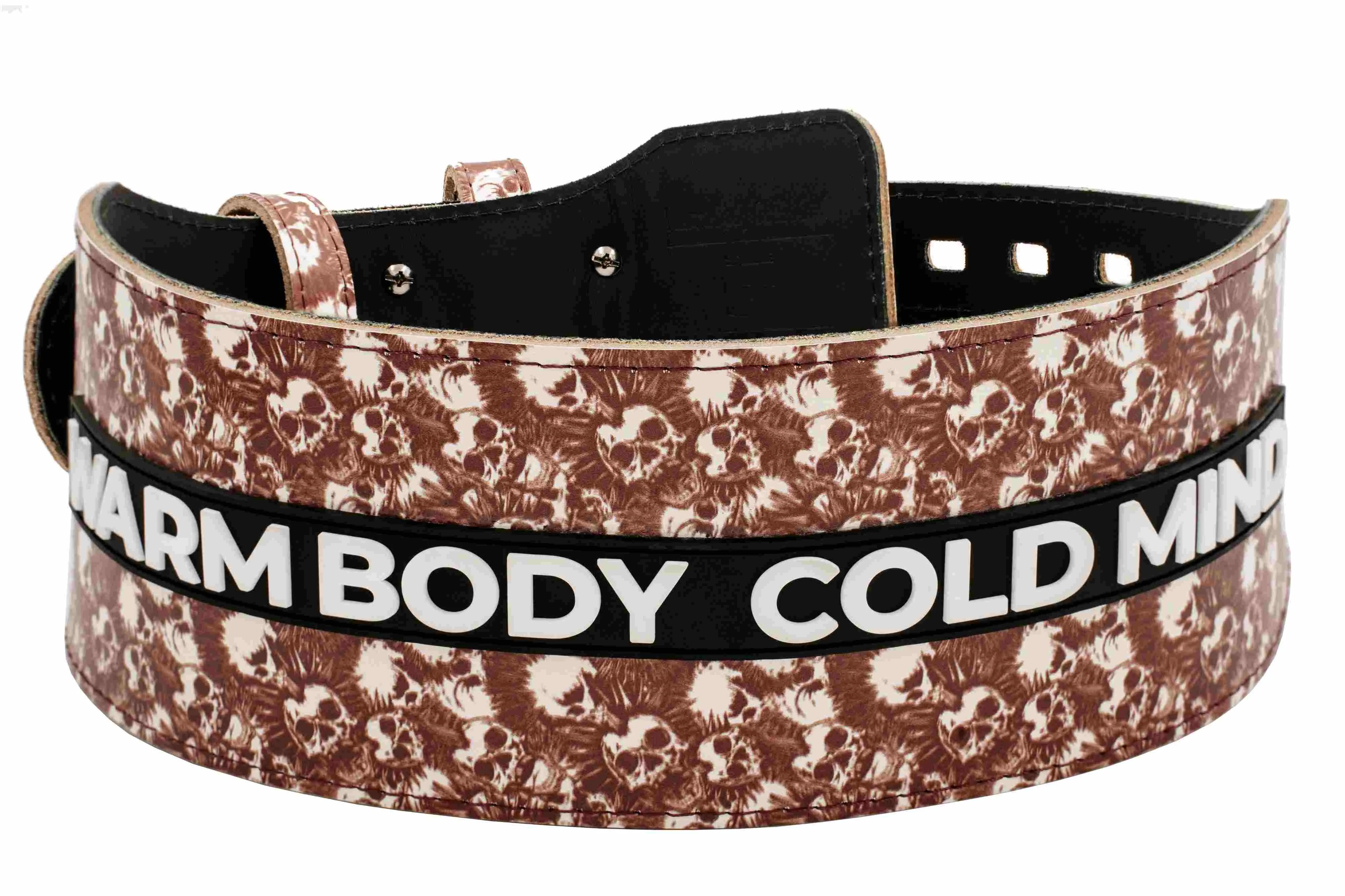 Leather Weightlifting Belt Skulls