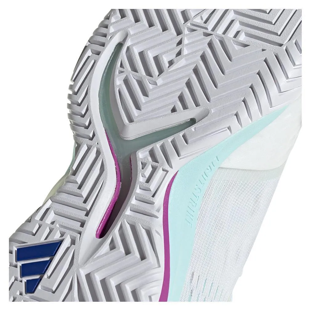 Men's adizero Cybersonic Tennis Shoes White and Lucid Blue