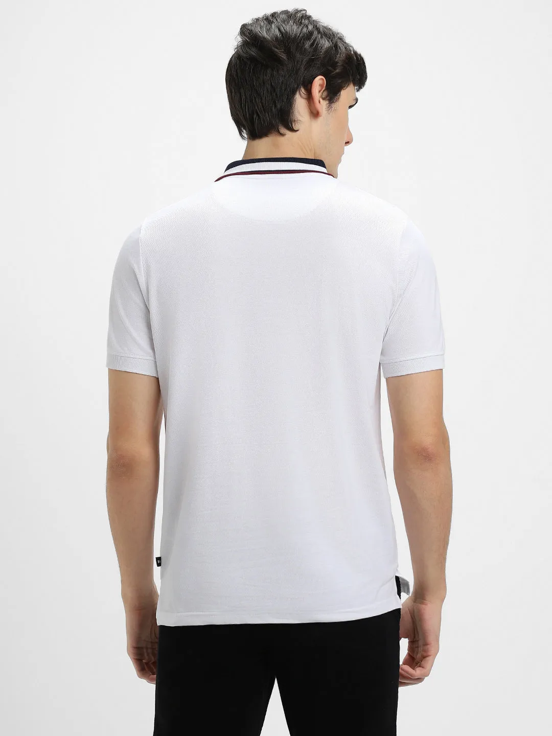 Men's Polo Regular Fit Solid White T-shirt