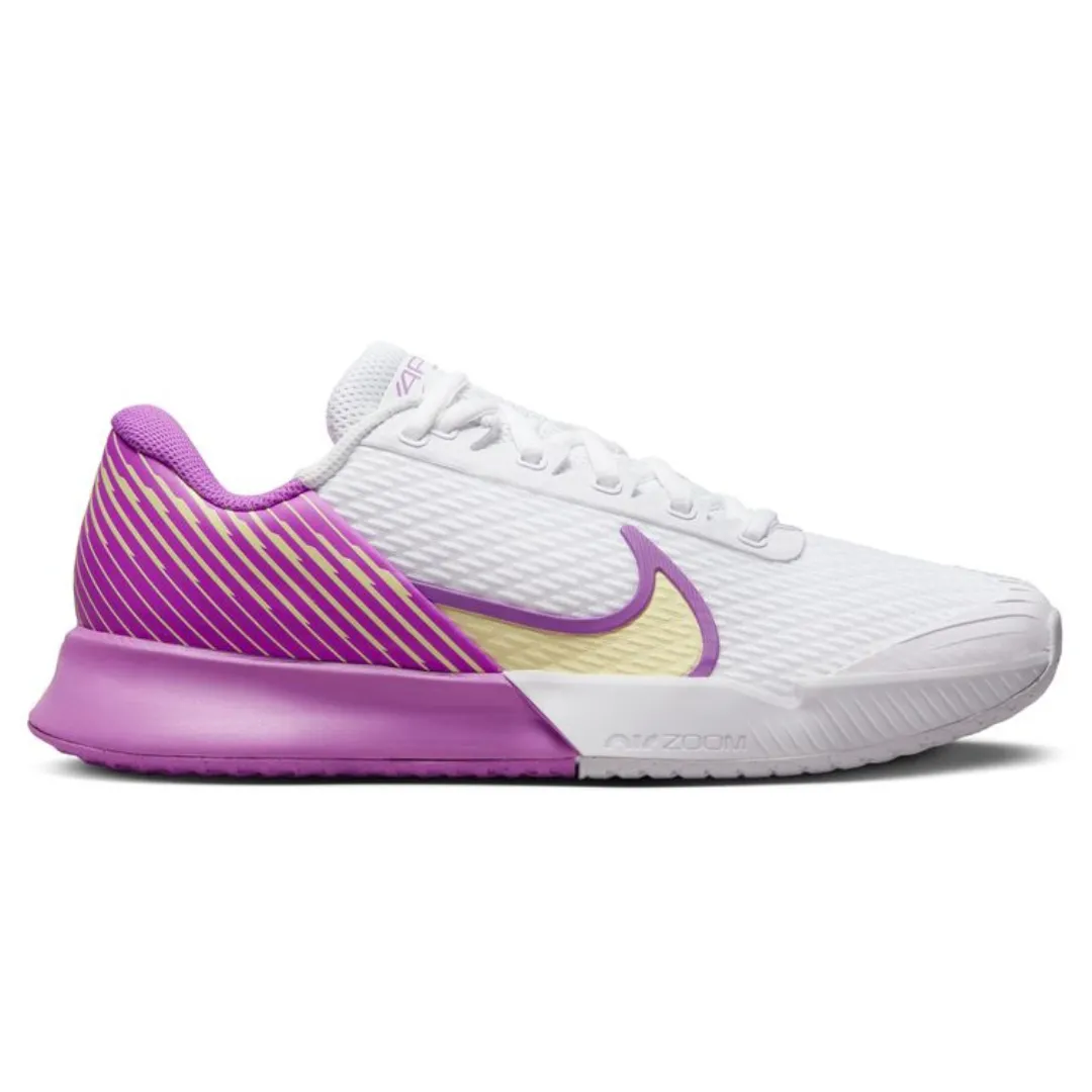 Nike Air Zoom Vapor Pro 2 HC Women Hard-Court Tennis Shoes - White/Citron Tint-Fuchsia Dream-Earth