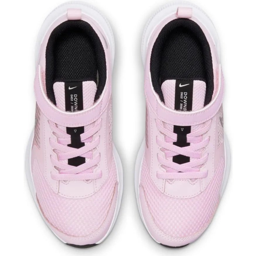 Nike Pink Foam/Metallic Silver Downshifter 11 Children’s Sneaker