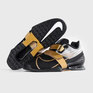 Nike - Romaleos 4 Weightlifting Shoes - BLACK/METALLIC GOLD-WHITE