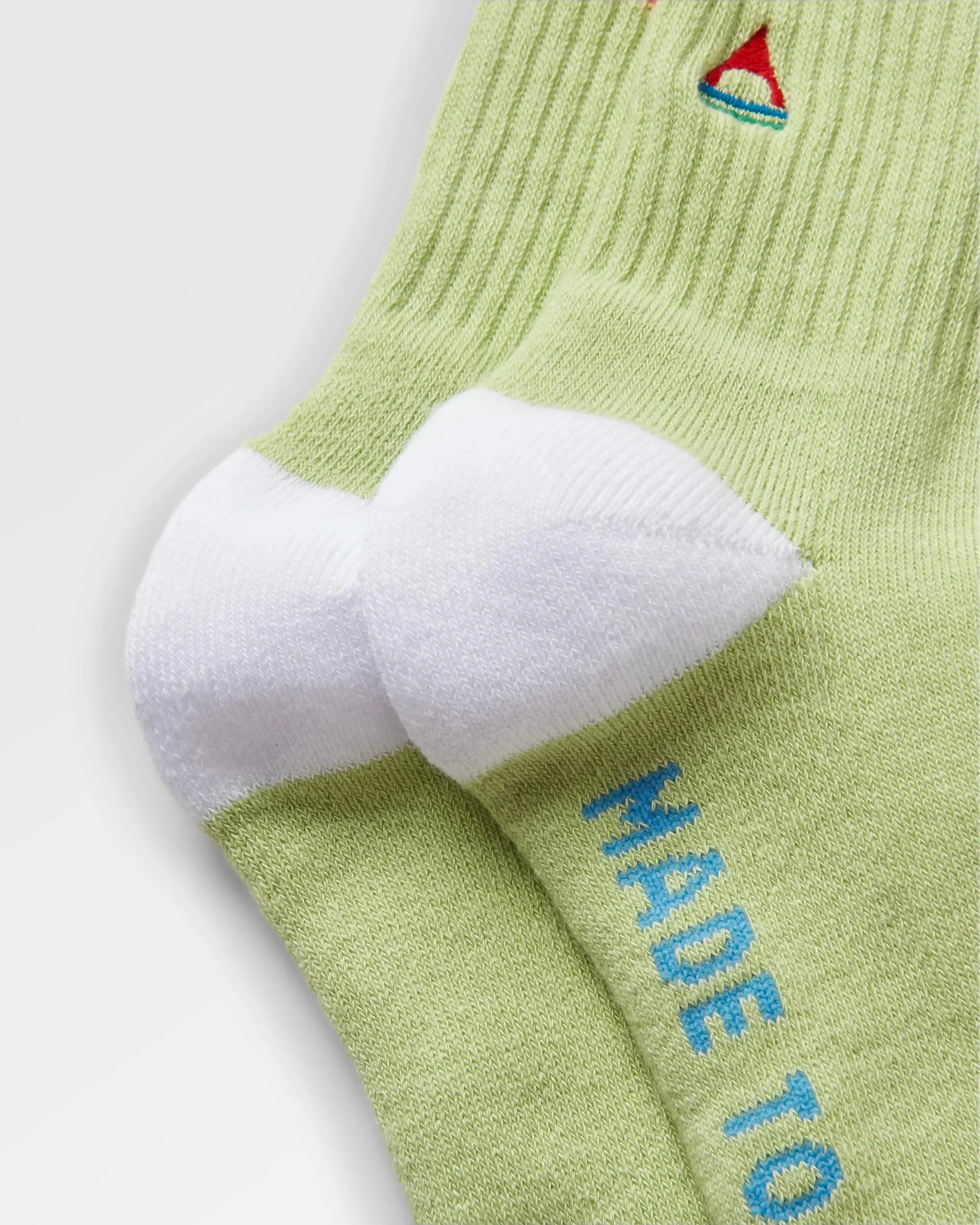 Organic Mid-weight Crew Socks - Green Fig