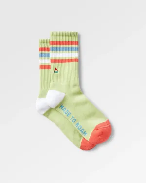 Organic Mid-weight Crew Socks - Green Fig