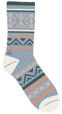 Organic Mid-weight Patterned Socks - Blue Fog