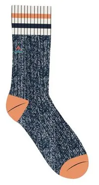 Organic Midweight Rib Socks - Navy