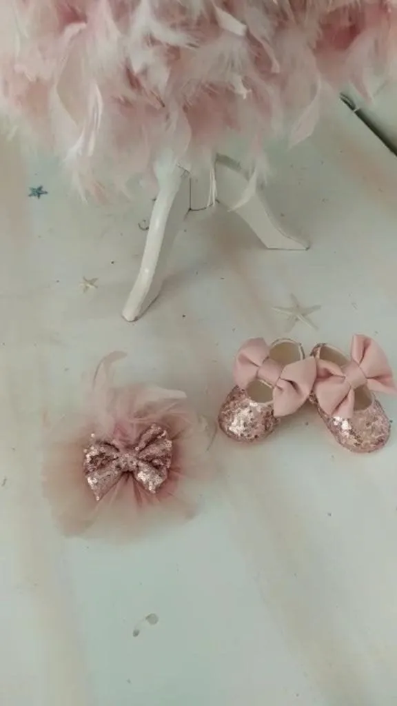 Personalized Shiny Shoes and Matching Head Accessory