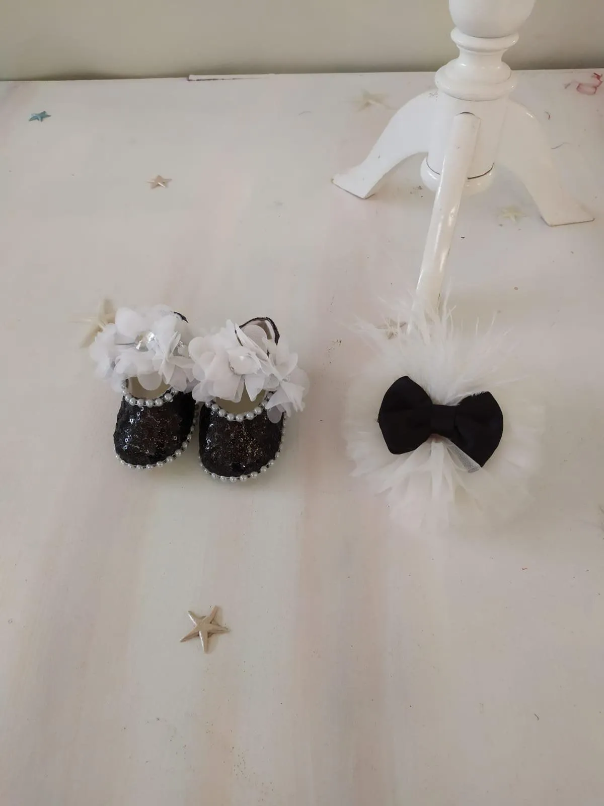 Personalized Shiny Shoes and Matching Head Accessory