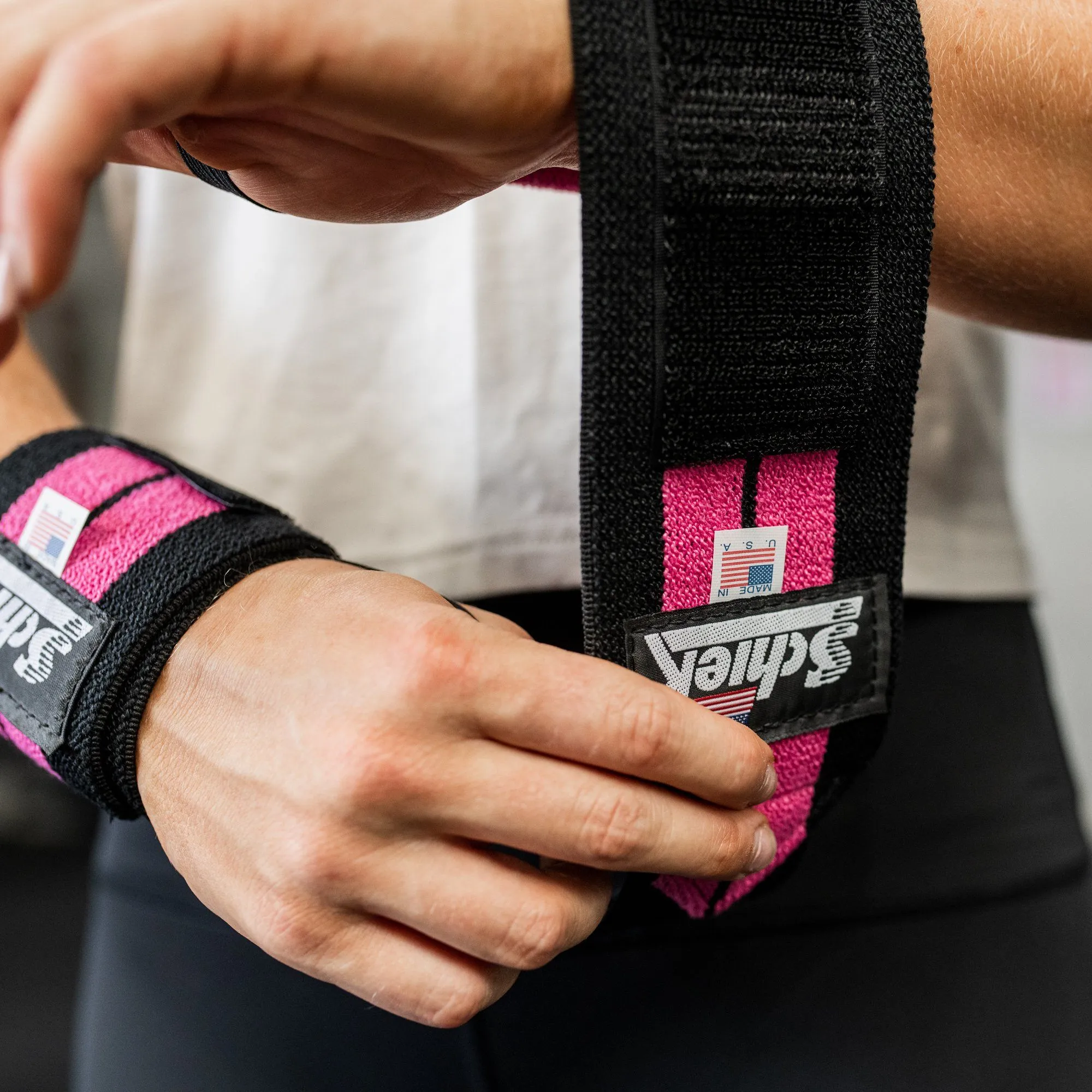 Schiek Wrist Wraps - Black/Pink