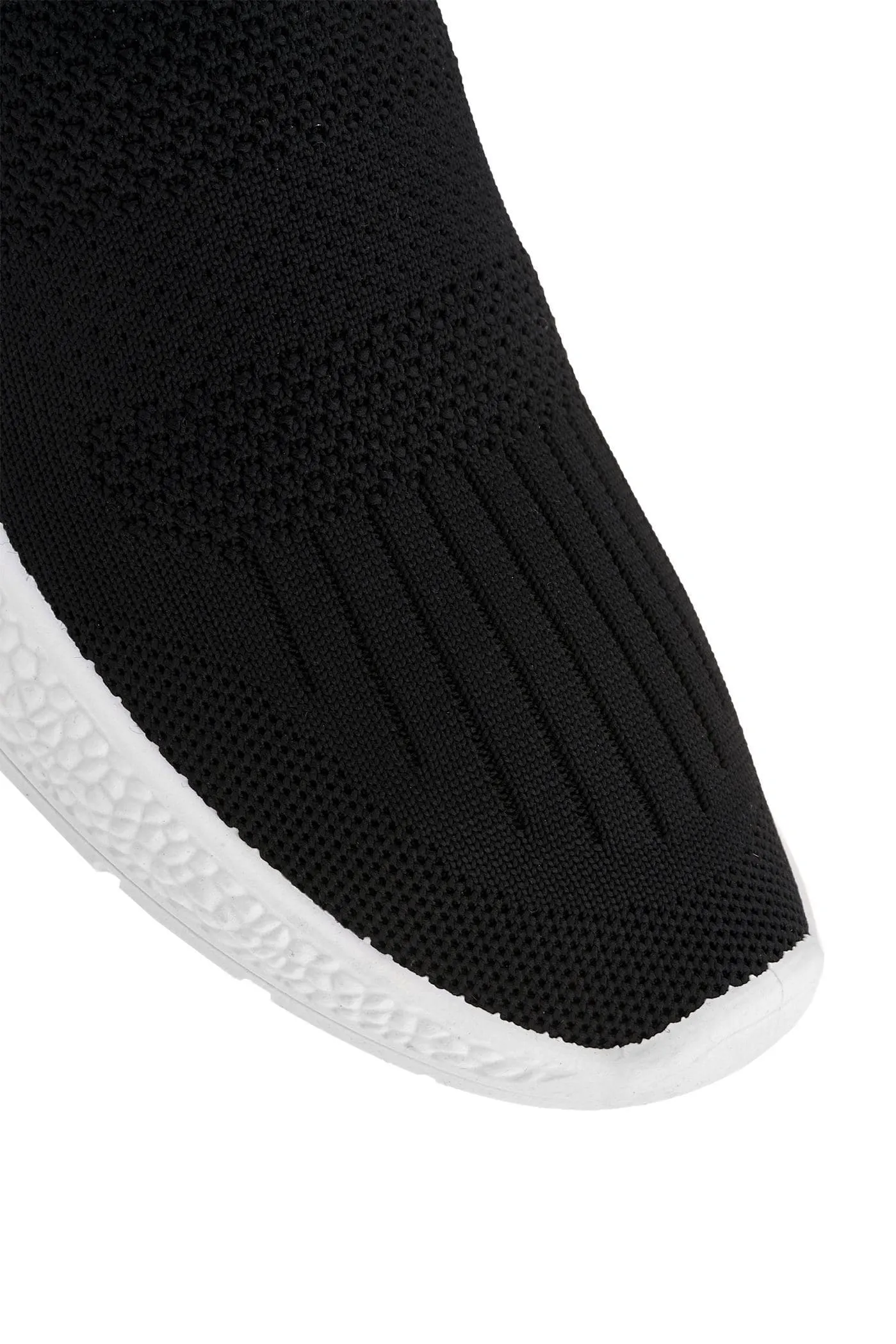 Shaughna Slip On Knitted Trainer in Black