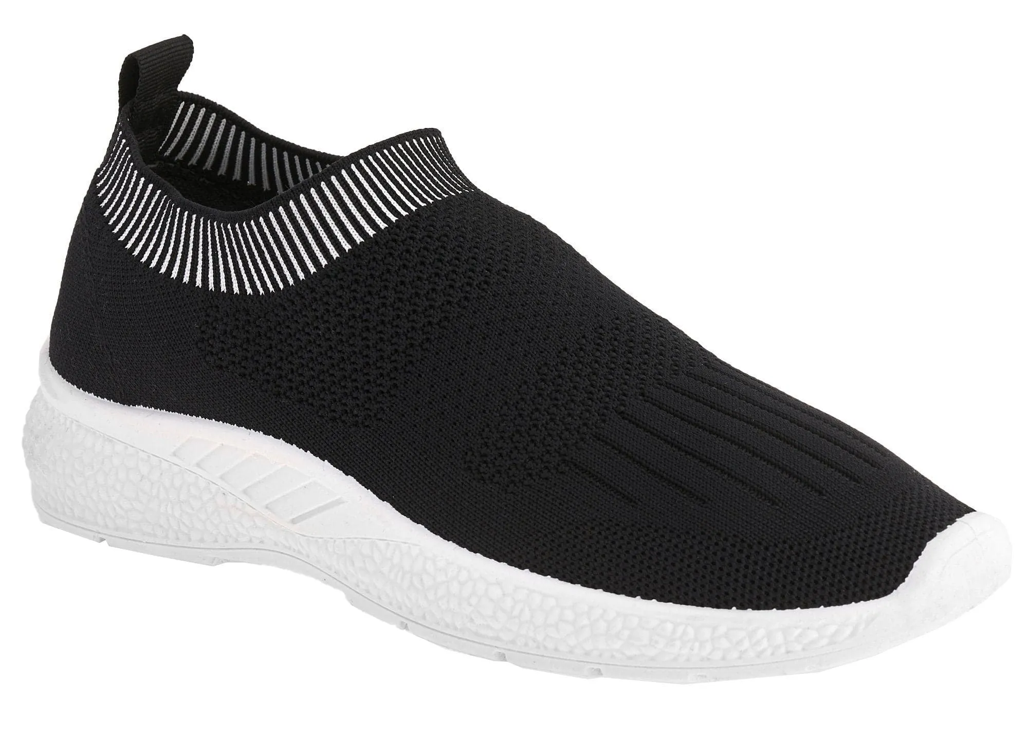 Shaughna Slip On Knitted Trainer in Black