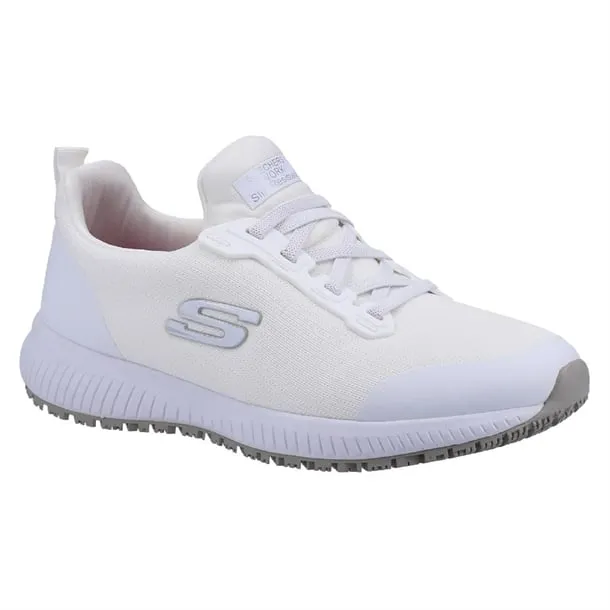 Skechers Womens Slip Resistant Squad Trainers White 38 - BA154-38