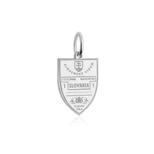 Slovakia Passport Stamp Charm Silver