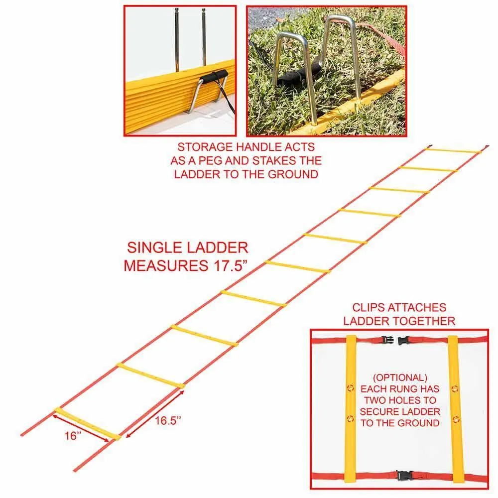 Speed Agility Training Ladder 12 Rung Pair