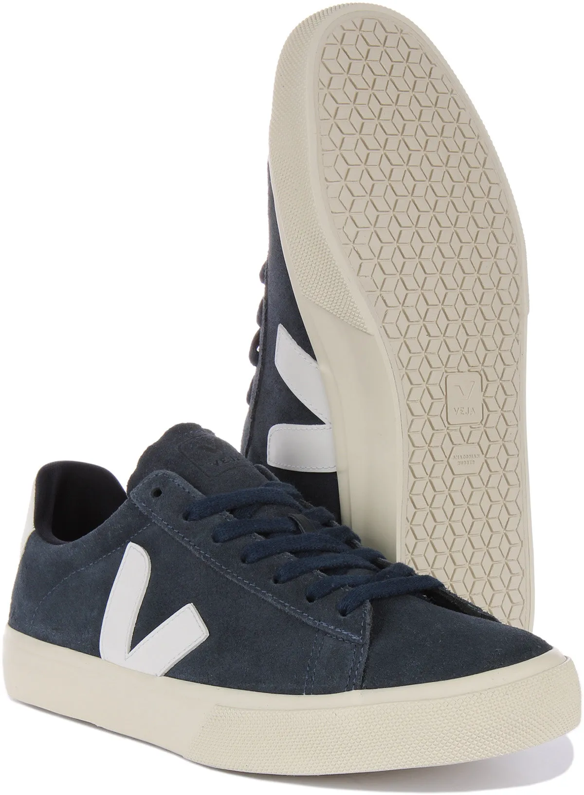 Veja Campo Suede In Navy White For Women