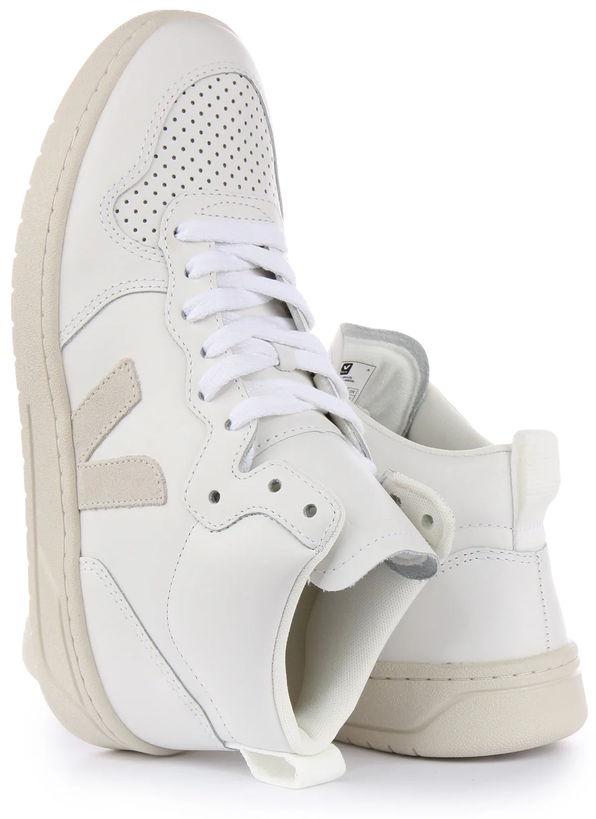 Veja V-15 Leather Trainer In Natural For Men