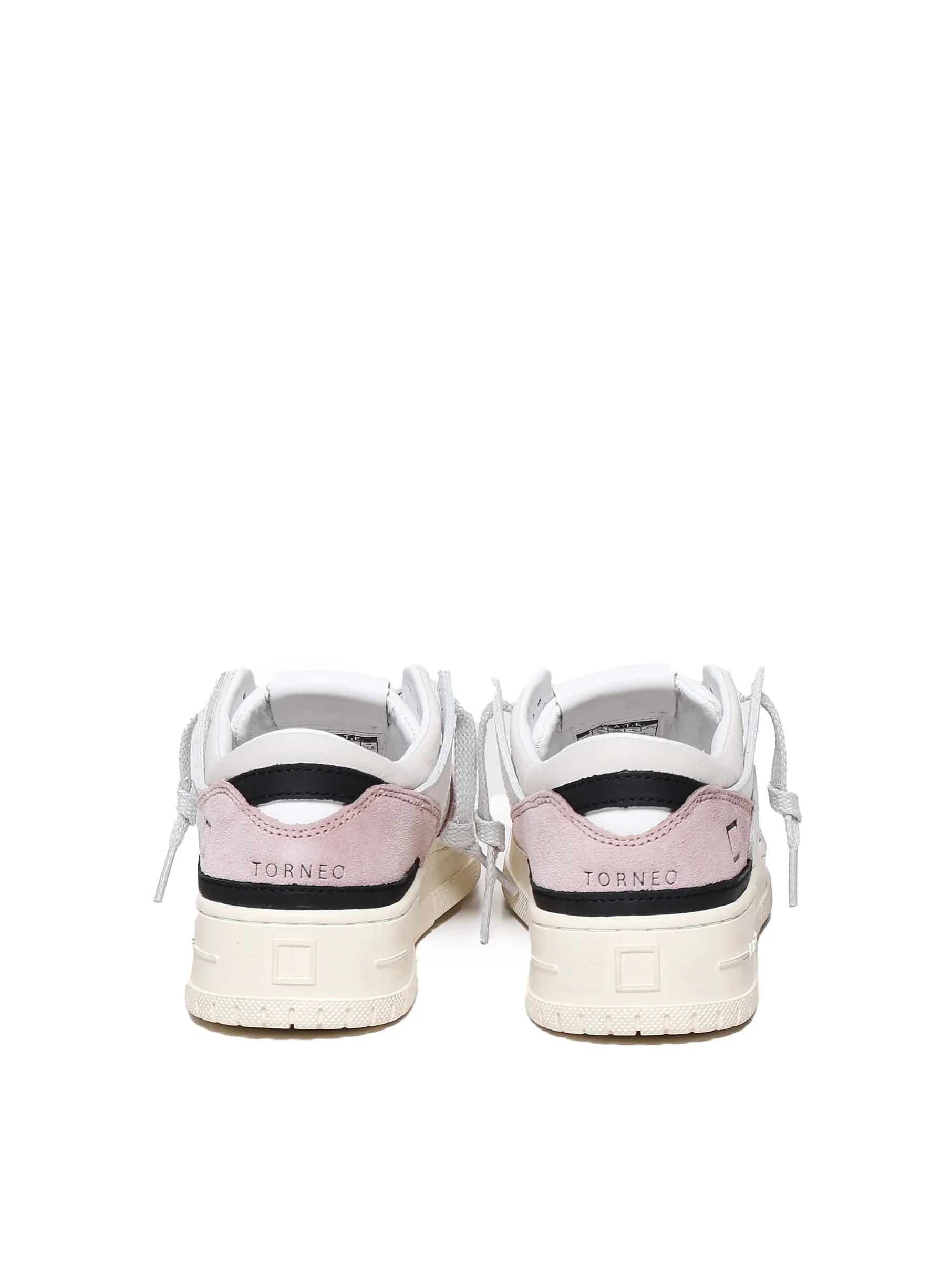 White and Pink Leather Sneakers